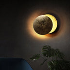 Modern Round Wall Lamp - Eclipse Indoor Lighting for Hallway, Bedroom and Living Room | Decorative Bedside Wall Light