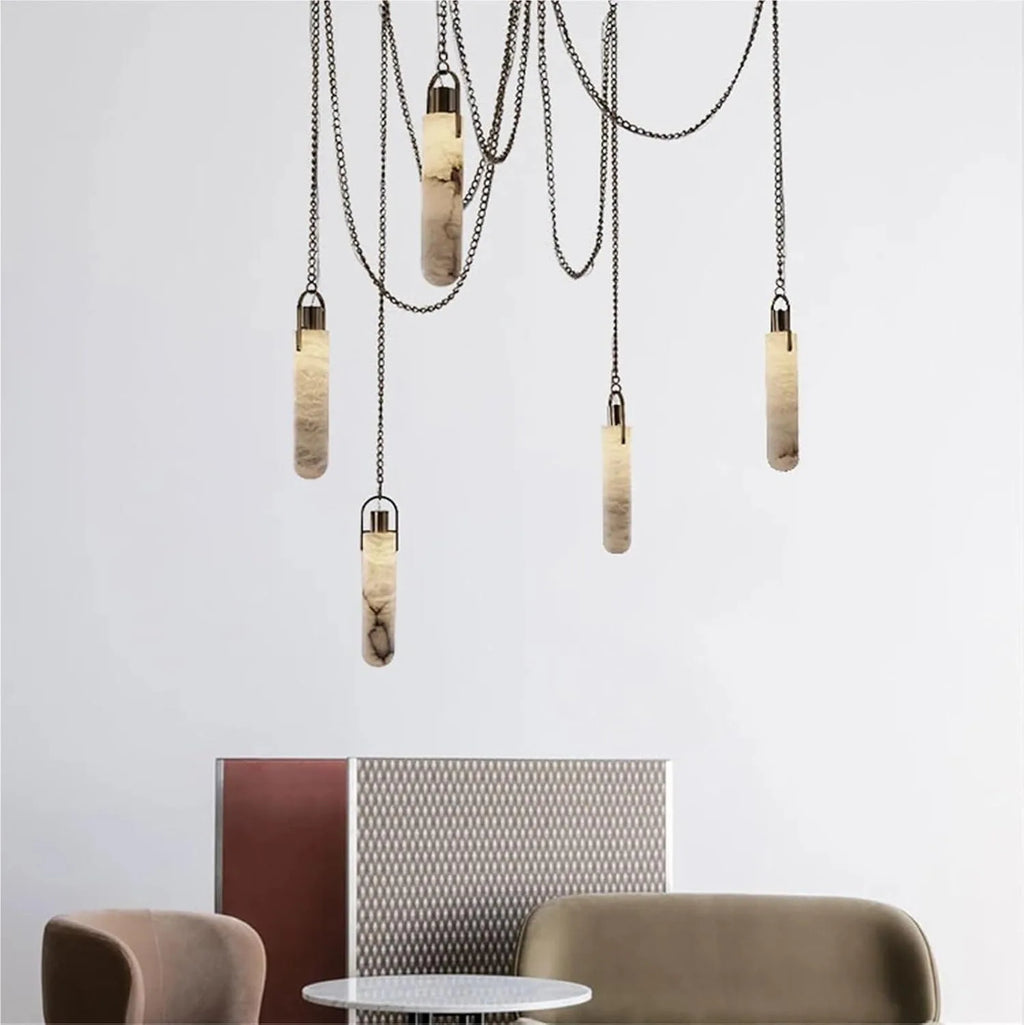 Rosalba | Alabaster and Brass Multi-Light Chandelier