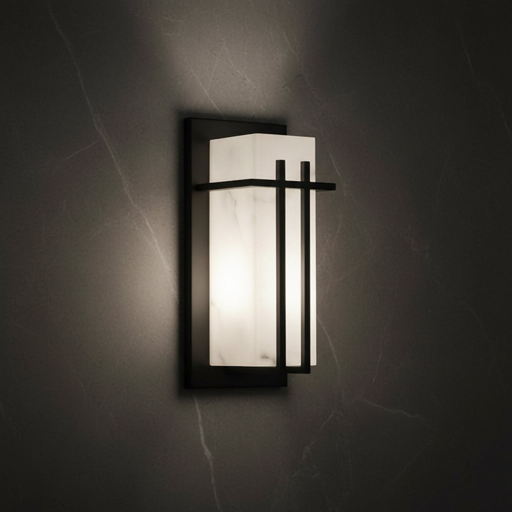 Gonçalo | Marble Effect Outdoor Porch Light