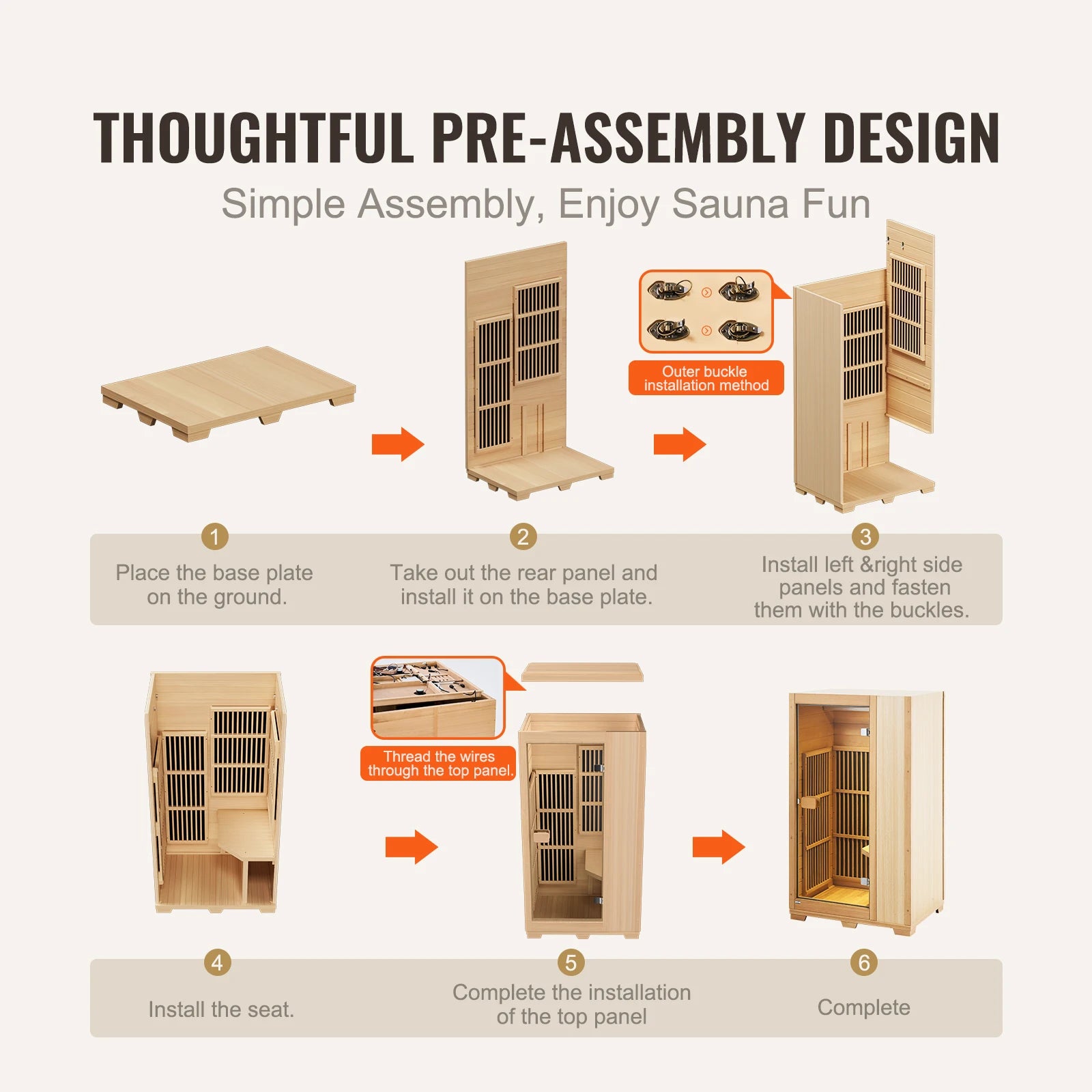 One-Person Infrared Wooden Sauna - Your Personal Home Spa Retreat