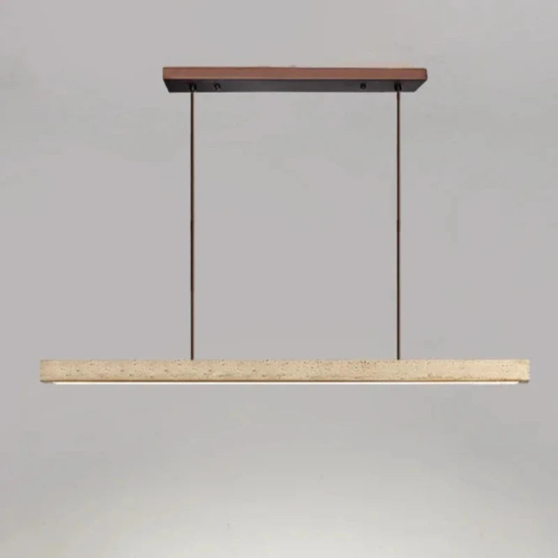 Adalgisa | Wood and Travertine Linear Chandelier