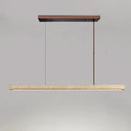 Adalgisa | Wood and Travertine Linear Chandelier