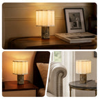 Ione | Marble & Fabric Table Lamp