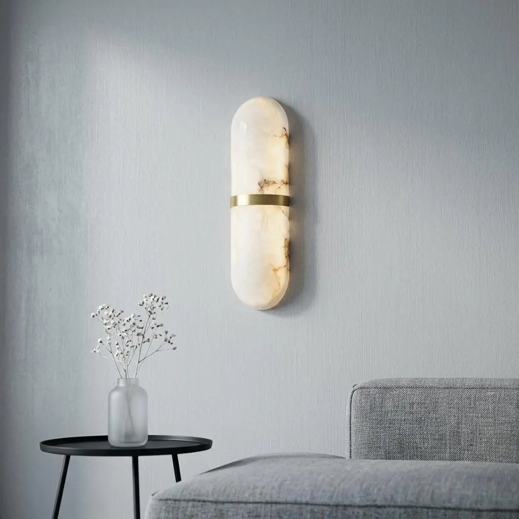 Juliette | Alabaster & Copper Wall Light