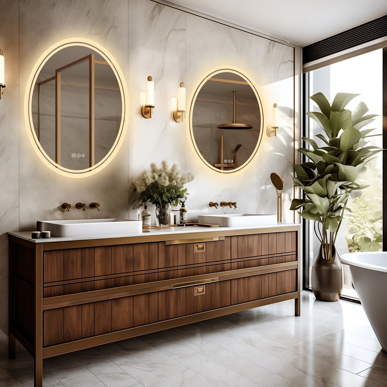 Ilse | Round Backlit Dimmable LED Bathroom Mirror