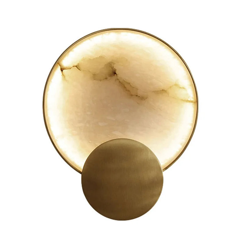 Teresa | Round Marble and Copper Wall Light