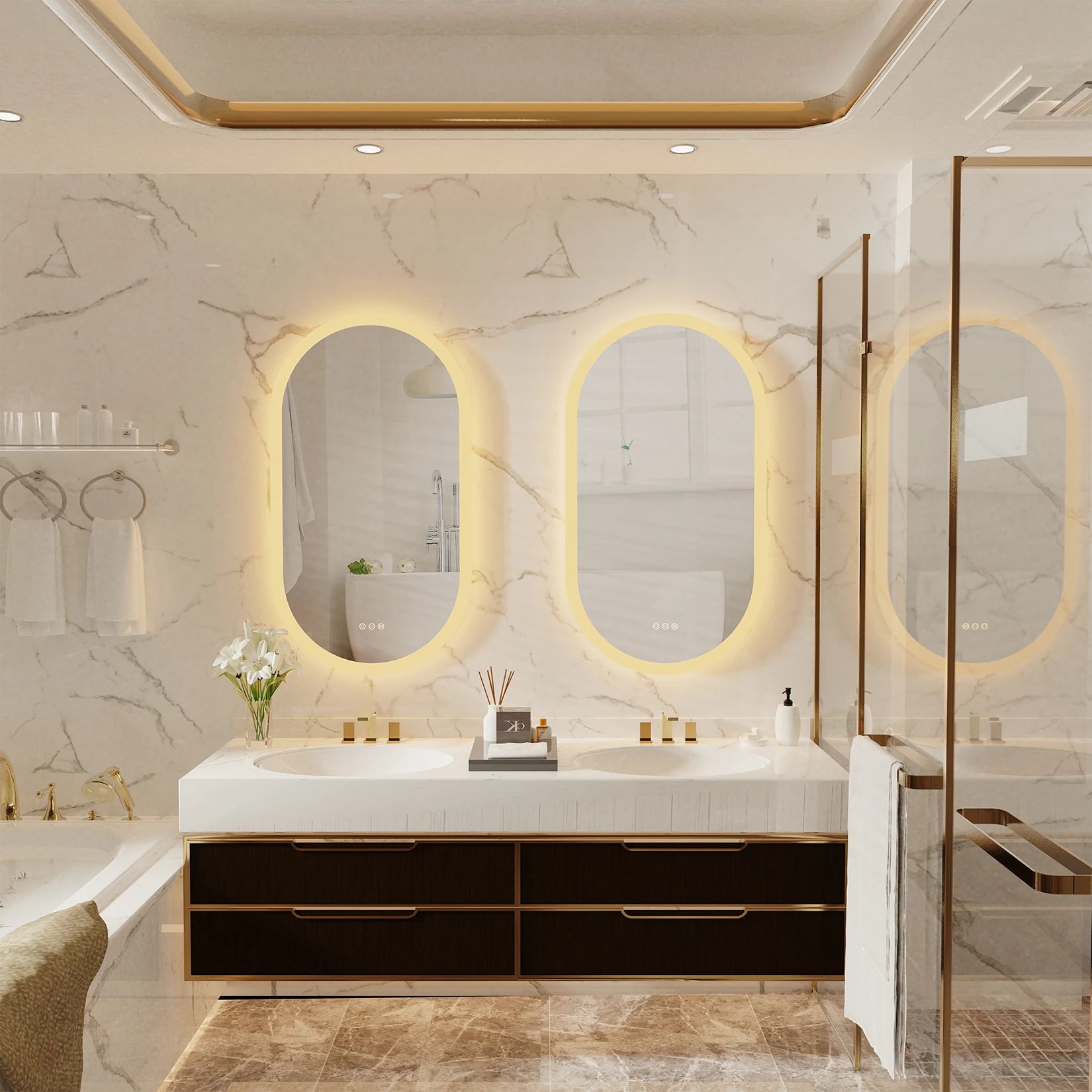 Liv | Frameless Backlit Oval LED Bathroom Mirror