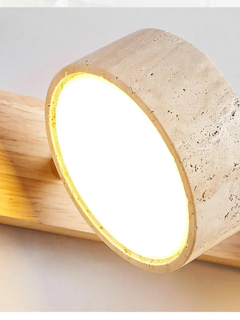 Gemela | Rotatable Travertine Duo Vanity Wall Light
