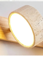 Gemela | Rotatable Travertine Duo Vanity Wall Light