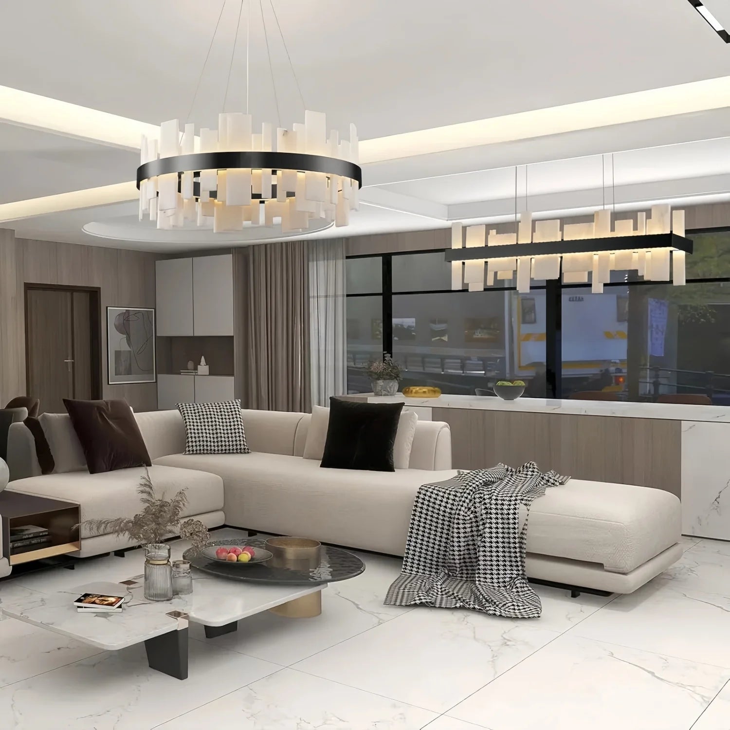 Rosalia | Spanish Alabaster Linear Pendant