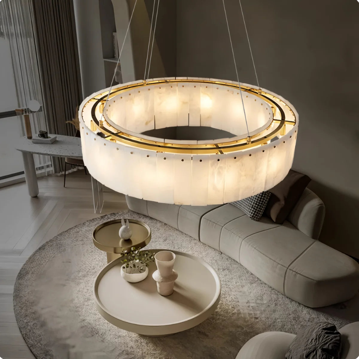 Cosima | Marble and Brass Nordic Pendant