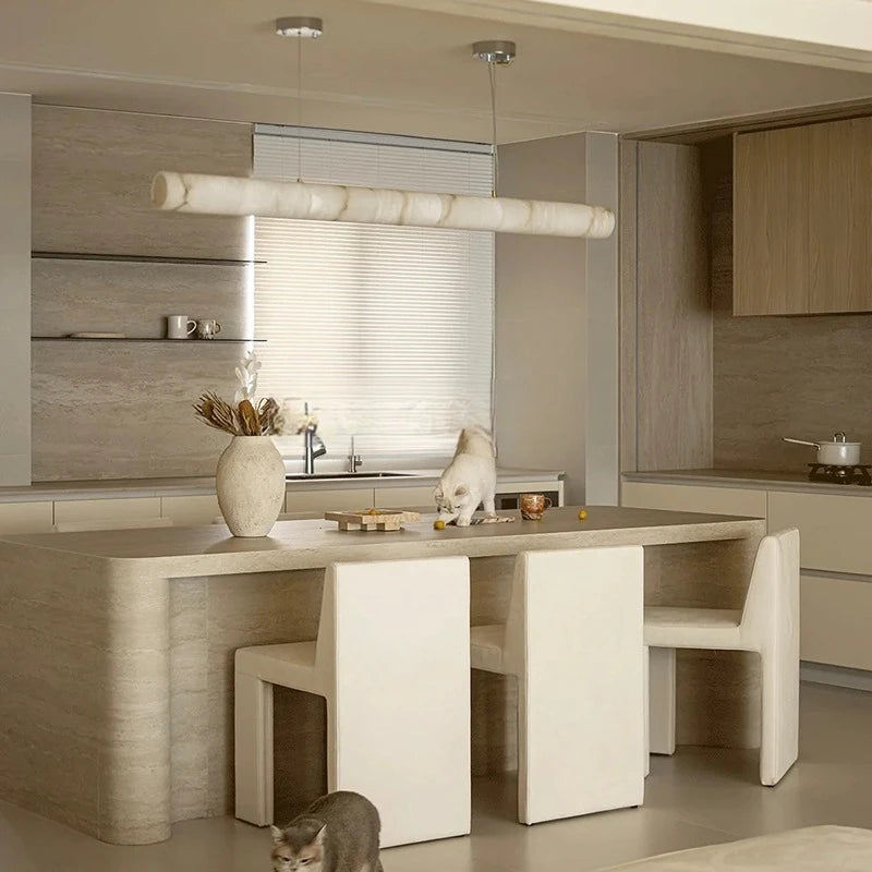 Tullia | Marble and Bronze Linear Chandelier
