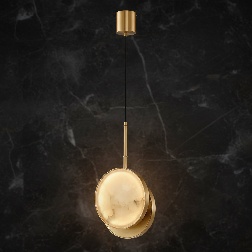 Teresa | Round Marble and Copper Wall Light