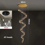 Modern home decoration crystal chandelier, stair Pendant lamp, living room Pendant lights, interior lighting