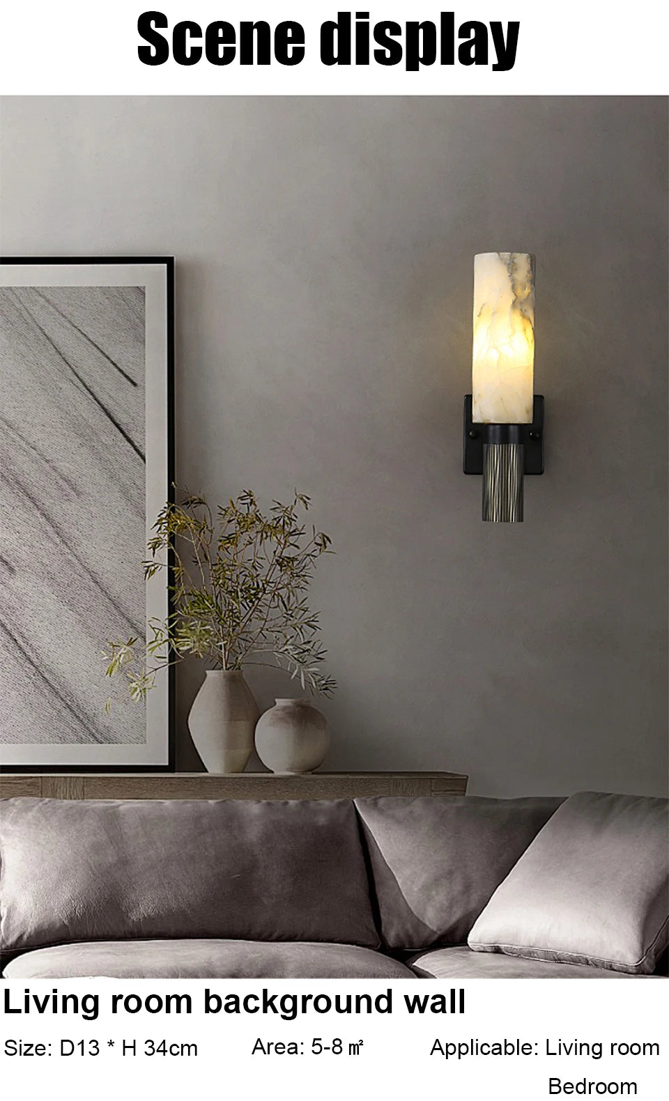 Hera | Natural Marble Bedside Wall Sconce