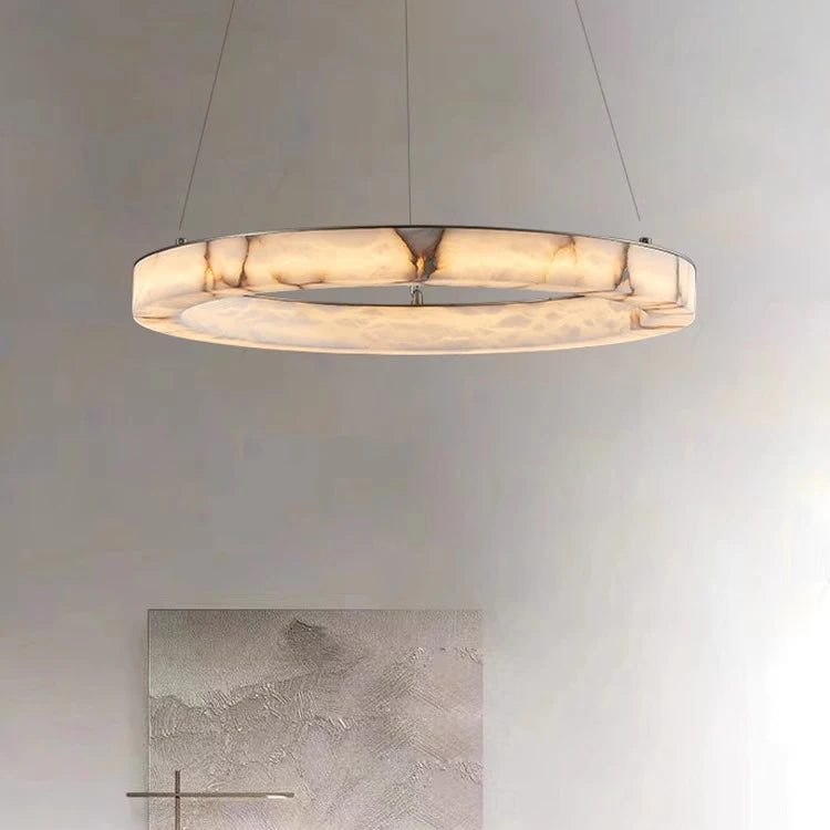 Sigrid | Natural Marble Ring Chandelier
