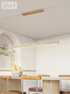 Adalgisa | Wood and Travertine Linear Chandelier
