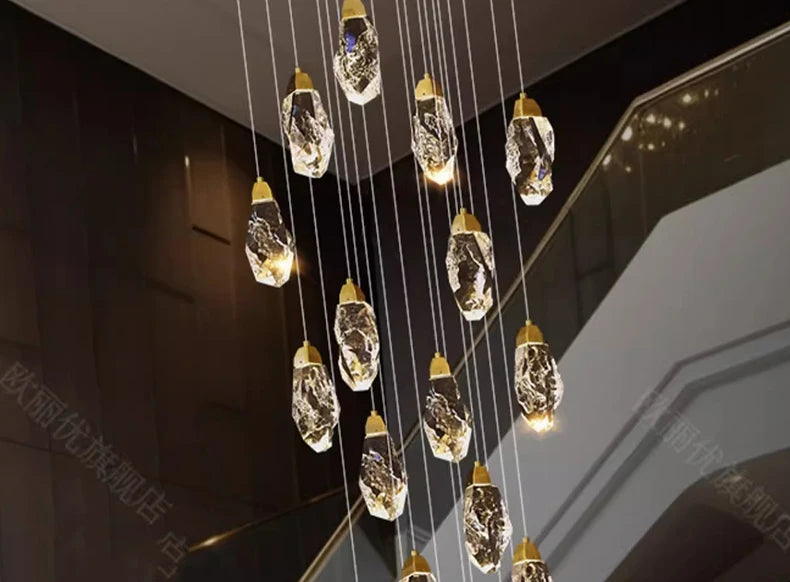 Modern home decoration crystal chandelier, stair Pendant lamp, living room Pendant lights, interior lighting