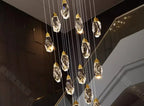 Modern home decoration crystal chandelier, stair Pendant lamp, living room Pendant lights, interior lighting