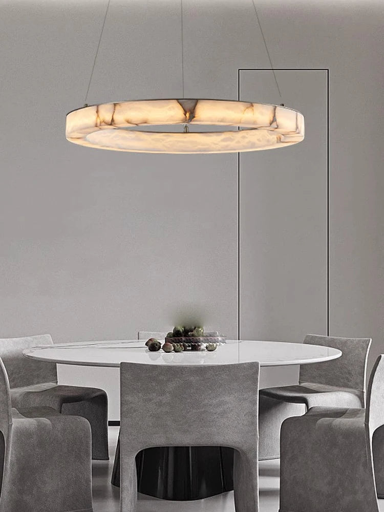 Sigrid | Natural Marble Ring Chandelier