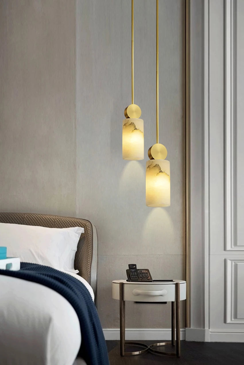 Artemis | Alabaster & Copper Pendant Light