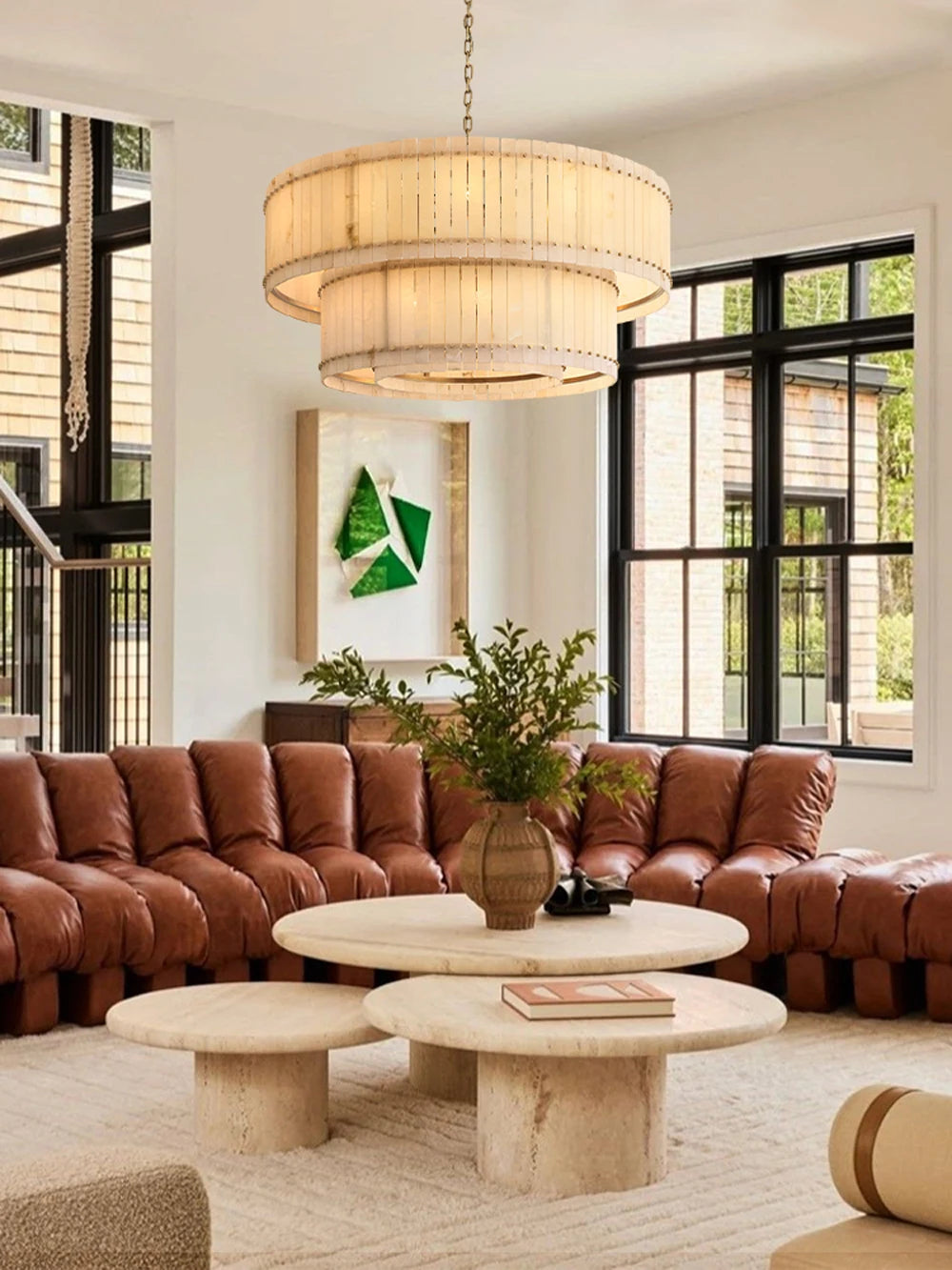 Lumière | Natural Alabaster Linear Chandelier