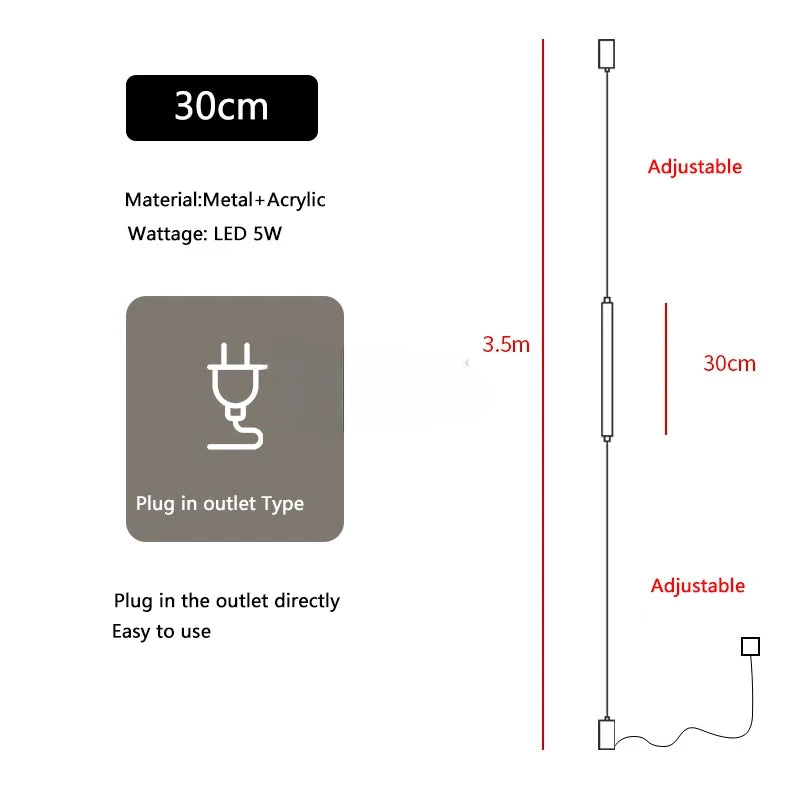 Bragi | Linear Hanging Floor Lamp