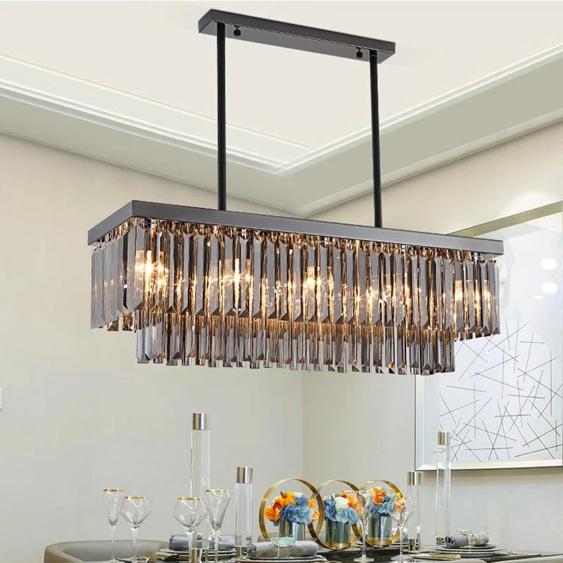 Nera | Black Crystal Pendant Chandelier