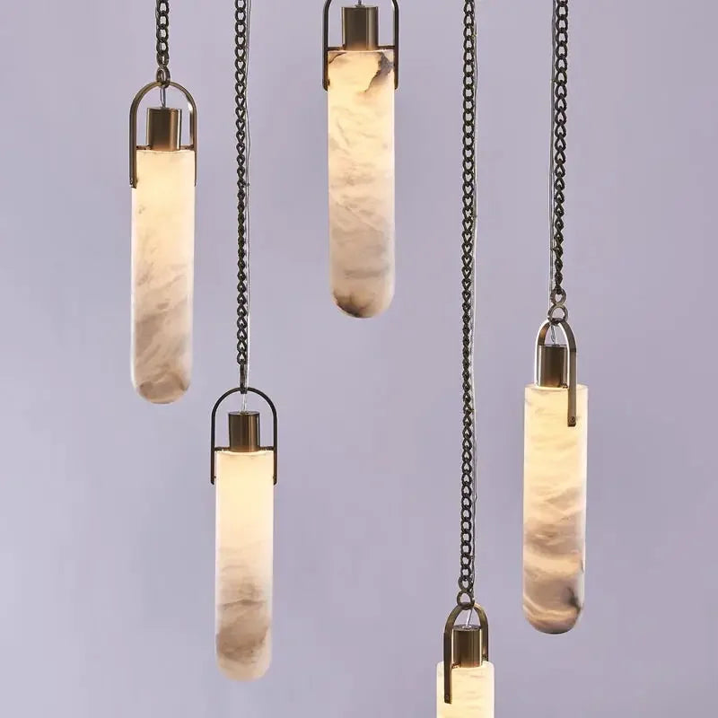 Rosalba | Alabaster and Brass Multi-Light Chandelier