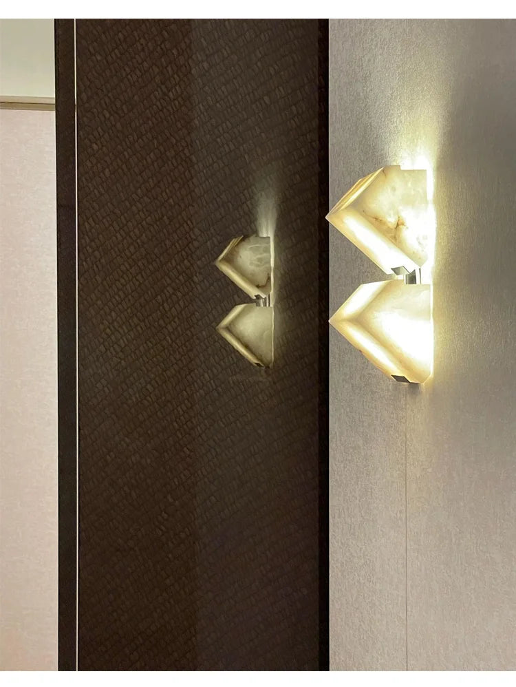 Hestia | Alabaster & Copper Bedside Sconce