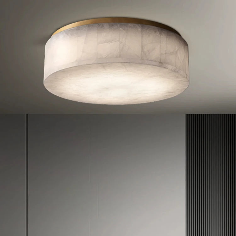 Aurore | Alabaster & Copper Round Ceiling Lamp