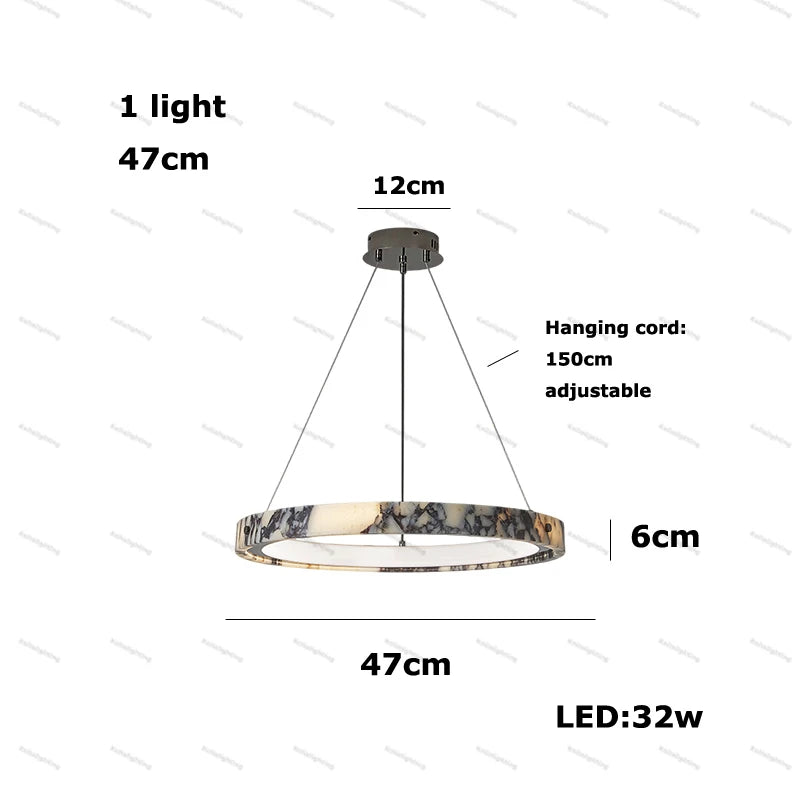 Talia | Marble LED Ceiling Chandelier