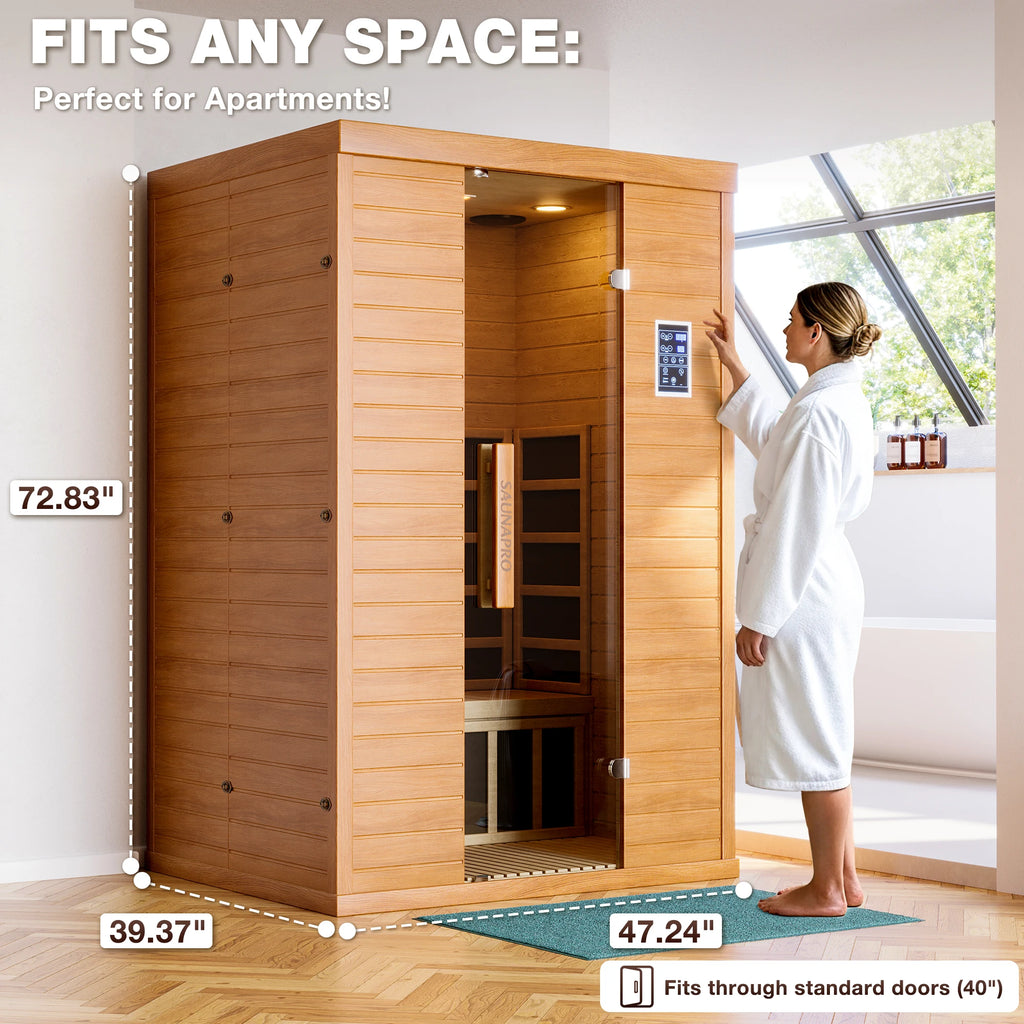Premium Two-Person Indoor Infrared Sauna for Home Spa