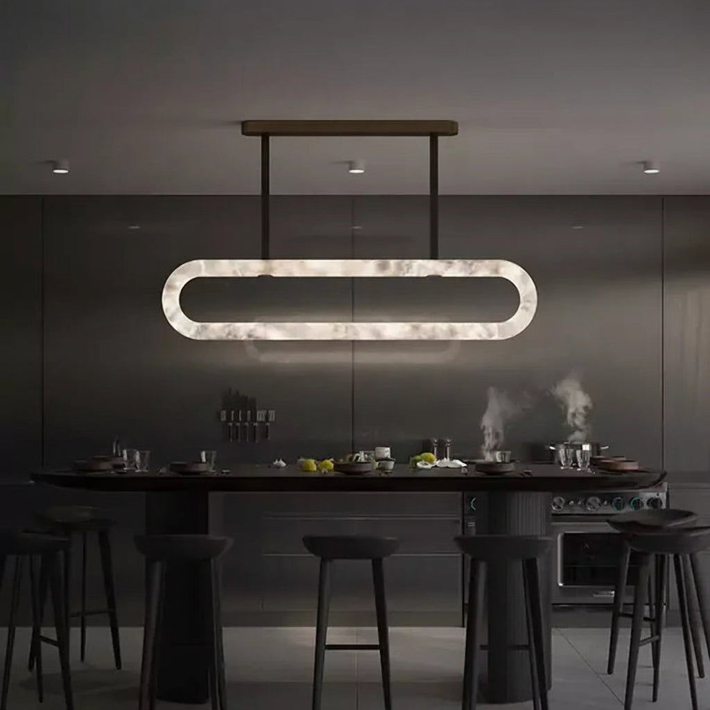 Margaux | Alabaster Linear Chandelier for Dining Tables
