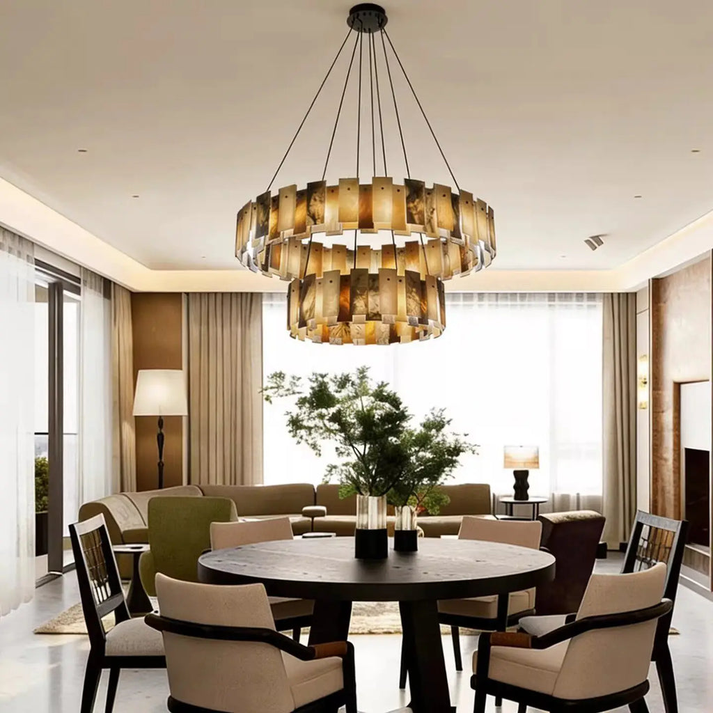Vanna | Spanish Alabaster Ring Chandelier