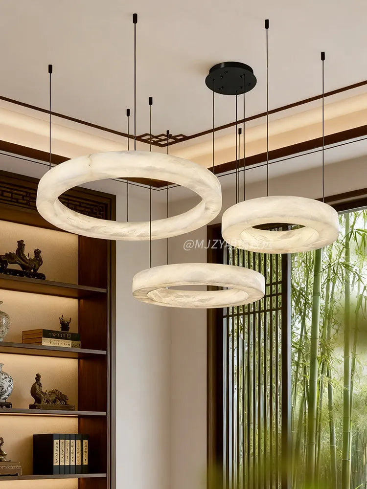 Phoebe | Alabaster Round Chandelier