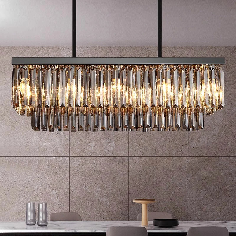 Nera | Black Crystal Pendant Chandelier