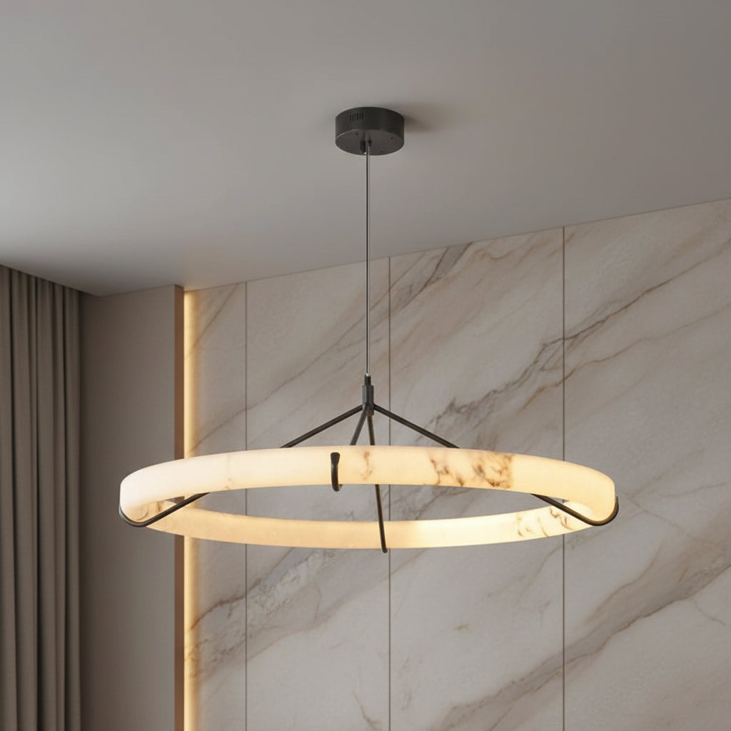 Nerina | Marble Effect Ring Chandelier