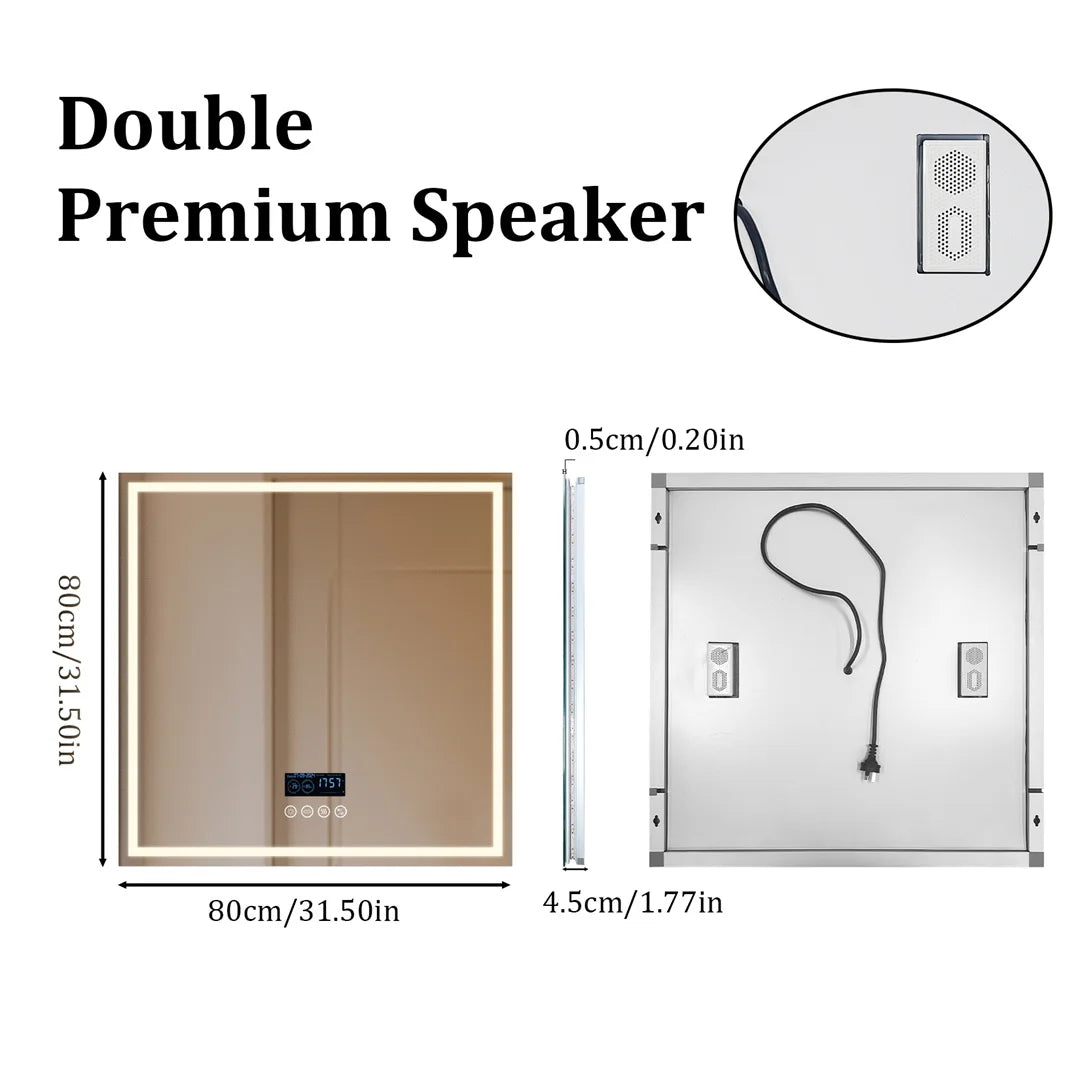 Bluetooth-Enabled Illuminated Rectangle Vanity Mirror for the Bathroom