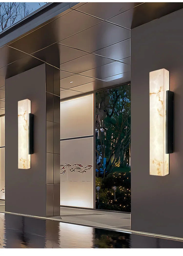 Cian | Marble-Effect Outdoor Wall Light