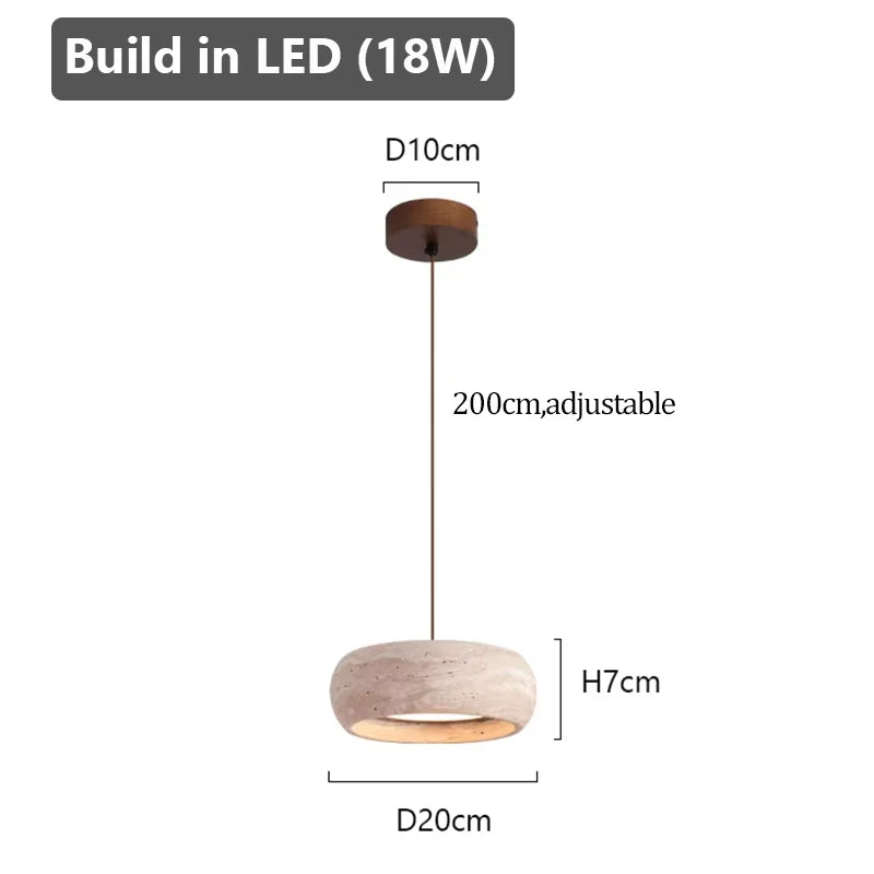 Ámbar | Natural Travertine Pendant Light