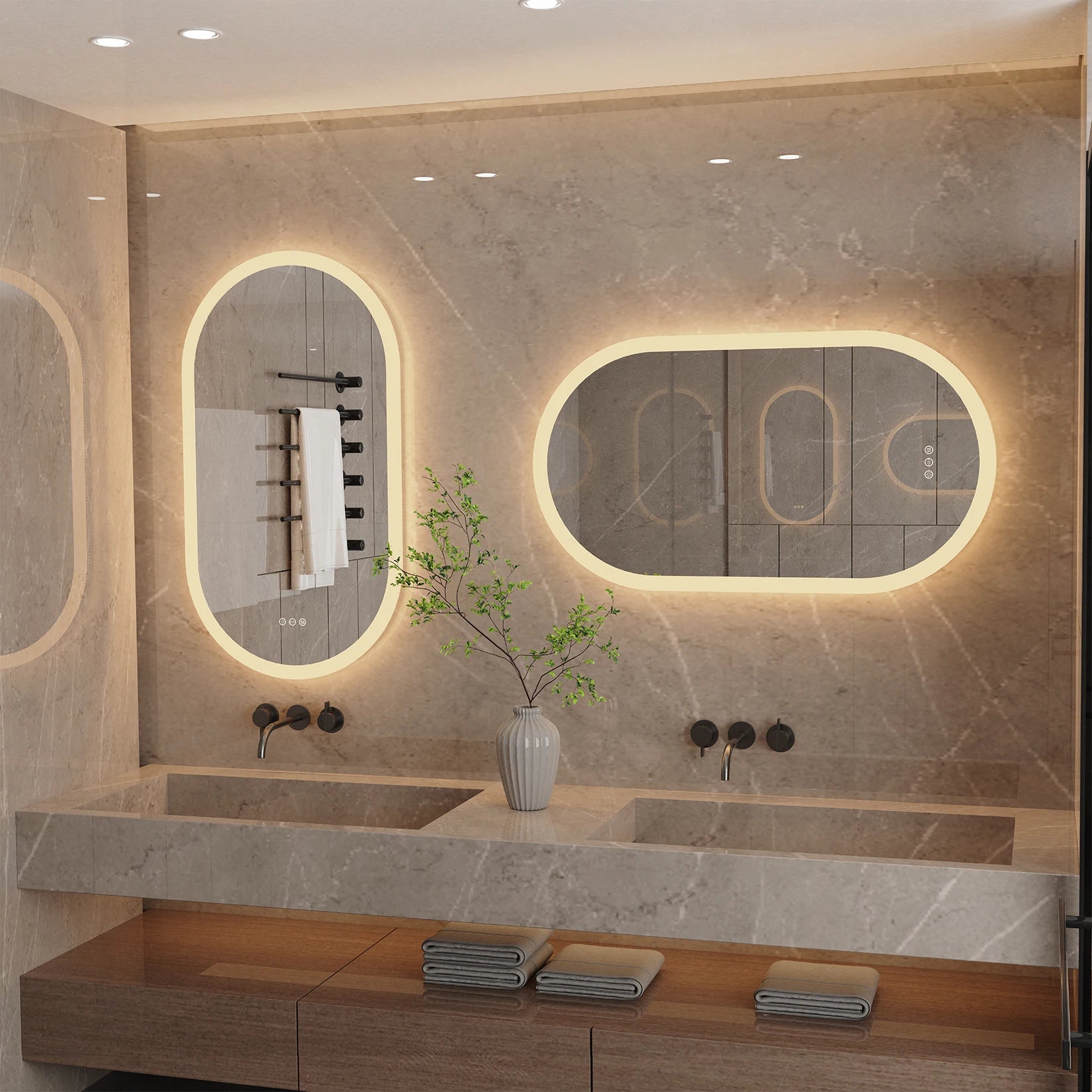 Liv | Frameless Backlit Oval LED Bathroom Mirror