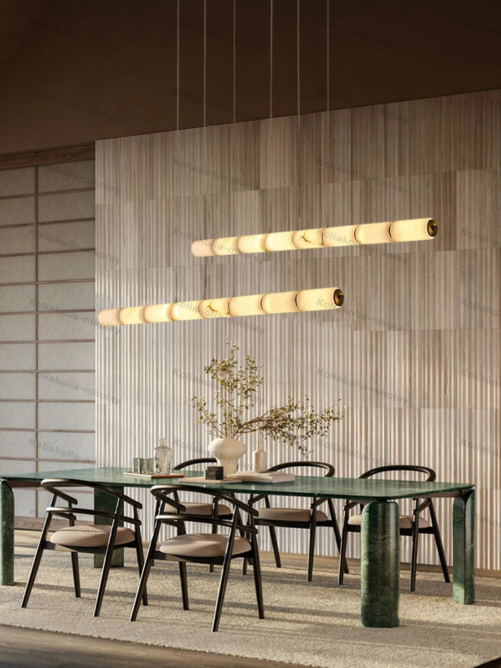 Élise | Linear Alabaster LED Chandelier