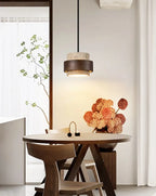 Njord | Wood & Travertine LED Pendant Light