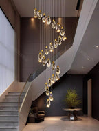Modern home decoration crystal chandelier, stair Pendant lamp, living room Pendant lights, interior lighting