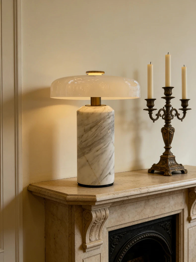 Iris | Marble & Glass Table Lamp