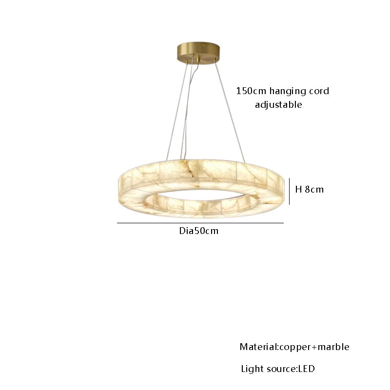 Odette | European Round Alabaster Chandelier