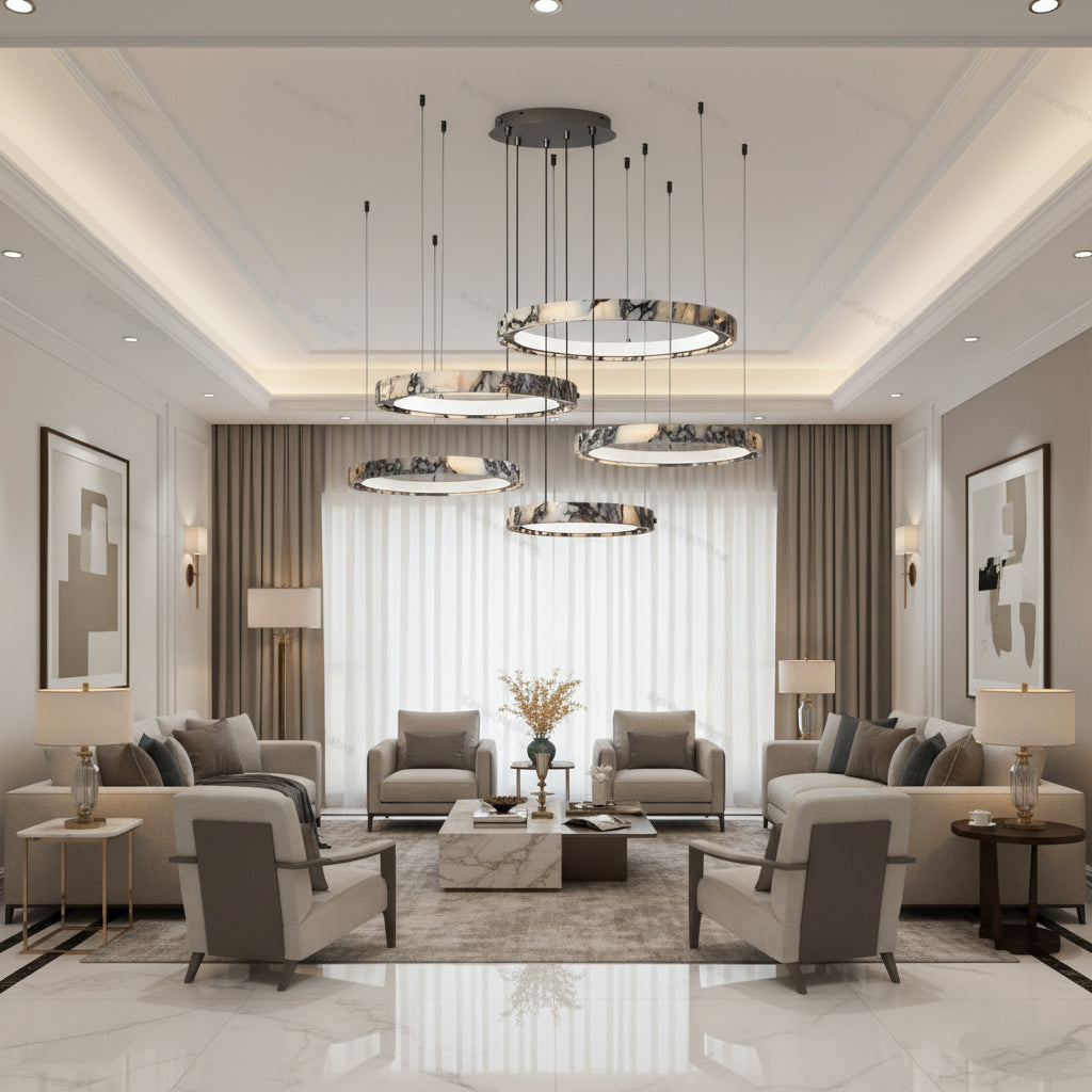 Talia | Marble LED Ceiling Chandelier