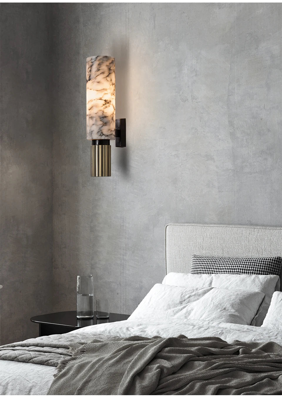 Hera | Natural Marble Bedside Wall Sconce