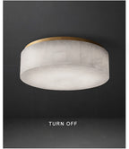 Aurore | Alabaster & Copper Round Ceiling Lamp